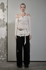 ODE DUAL BUTTON HALTER LONGSLEEVE