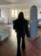 Winter Halo Long Hair Collar Fur Jacket