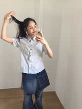 Low layered denim skirt (1color)