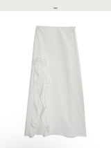 [ white mood ] one - rose veil long chiffon sk