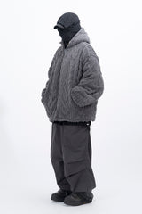 Manon Cable Hooded Fur Jacket