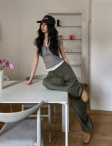 Star Patch Parachute Nylon Pants