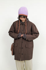 Single collar utility half coat (2color)