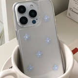 [handmade] ブルーフラワーパールパターンジェリーハードケース
