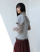 ラップ シャーリング トップ(GREY)