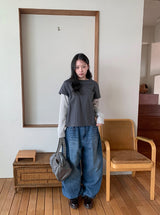 [unisex] リャウウォッシングワイドデニムパンツ