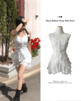 Hazle Cancan Ribbon Strap Sleeveless Mini Dress