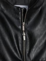 El Collarless Leather Jacket