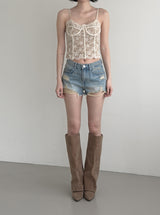 Yusu Damaged Denim Shorts