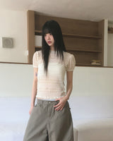 Leber Mesh Lace Short-Sleeved T-Shirt