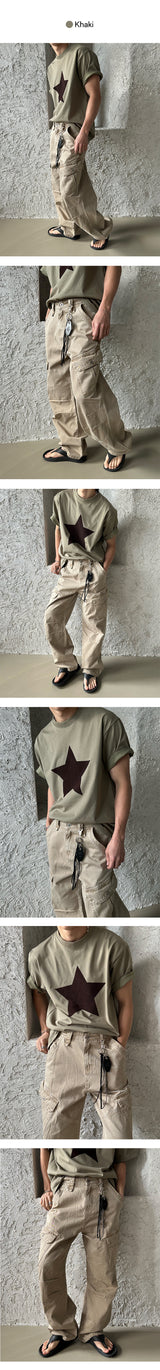 [S/S] Velvet star half t-shirts (3color)