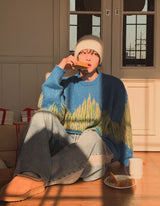 Noise Mohair Jacquard Over Knit