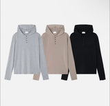 [Unisex] ヘンリーネックフードロングスリーブ(3color)