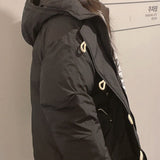 Second tteokbokki oversized hooded padded jacket