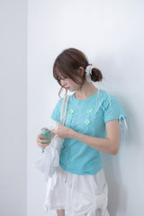 ナポレオン ボタン Tシャツ(mint)