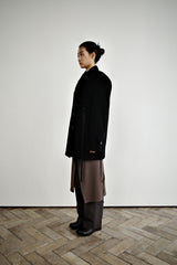 Fuzzy heavy wool coat, Black