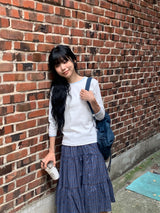 26SS★ [BAONHAUS] Ketron Color Matching Three Quarter Tee