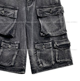 Super Pocket Cargo Half Denim Pants