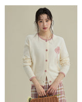 Balletcore Contrast Jacquard Knit Cardigan