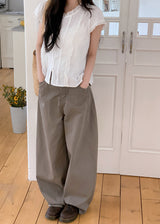 Dian Flap Pocket Cotton Balloon Wide Pants (2color)