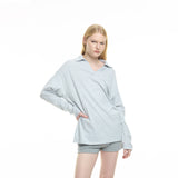 oversized loose-fit polo shirt