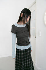 tencel color layered top(4colors)