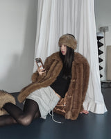Regina cut half fur coat