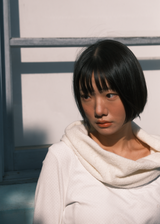 Neck Drape Top / White