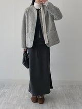 [Brushed Lining] Tie Pintuck Turtleneck T-Shirt