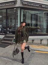 Referred Wool Round Cardigan