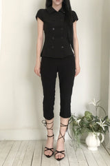 26SS★ [ EEUN MADE ] ロゼット ボタン トップス