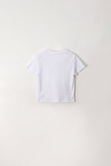ラウンドハーフTシャツ (アイボリー)