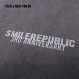 ウォッシュドチャコールグレーコットンシューズソールグラフィックTシャツ