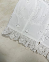 Kawai Punching Eyelet Cropped Blouse
