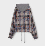 Vince damage checked hoodie jacket