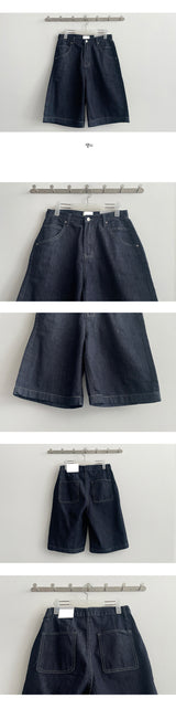 [S~XL] Haute Stitch Saint-Ji Denim Half-length Shorts