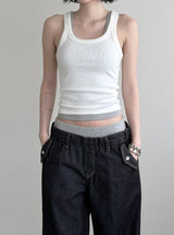 Rimb Minimal Ribbed Sleeveless Top