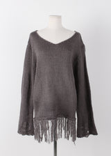 FRINGE V LONG KNIT