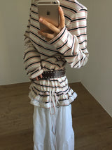 Lace Frill Hem Long Sleeve (3color)