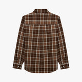 ストレンジャークラシックフィットコットン刺繍ロングスリーブシャツ (Brown Check)