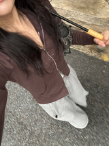 ネガティブスモールフィットフードジップアップ