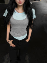 Halter ballet layered top