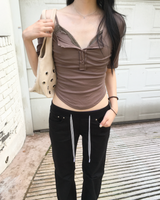 レース レイヤード Tシャツ