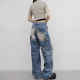 (Unisex) バイソンカーゴワイドデニム