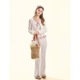 [GirlyFancyClub] Charming Floral * Comfortable Brushed Home Wear Small Floral Cardigan for Outdoor Wear