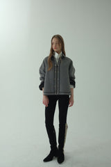 WOOL BLENDING ZIP-UP JACKET_MELANGE GRAY