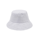 Flower Eyelet Bucket Hat (White-White)