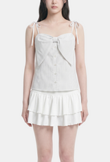 Vela Stripe Ribbon Blouse