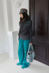 26SS★ DRAPE DOT GRAPHIC ANGORA TOP