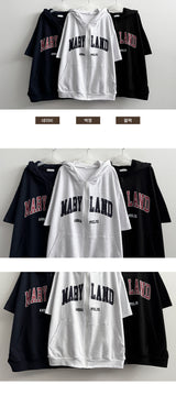 Ike Oversized Fit Short-Sleeved Hooded Zip-Up